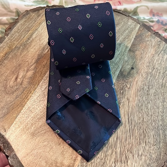 BROOKS BROTHERS Men silk Tie Graphic Rounds Floral Print Blue Multicolor $88 NEW - Picture 13 of 14